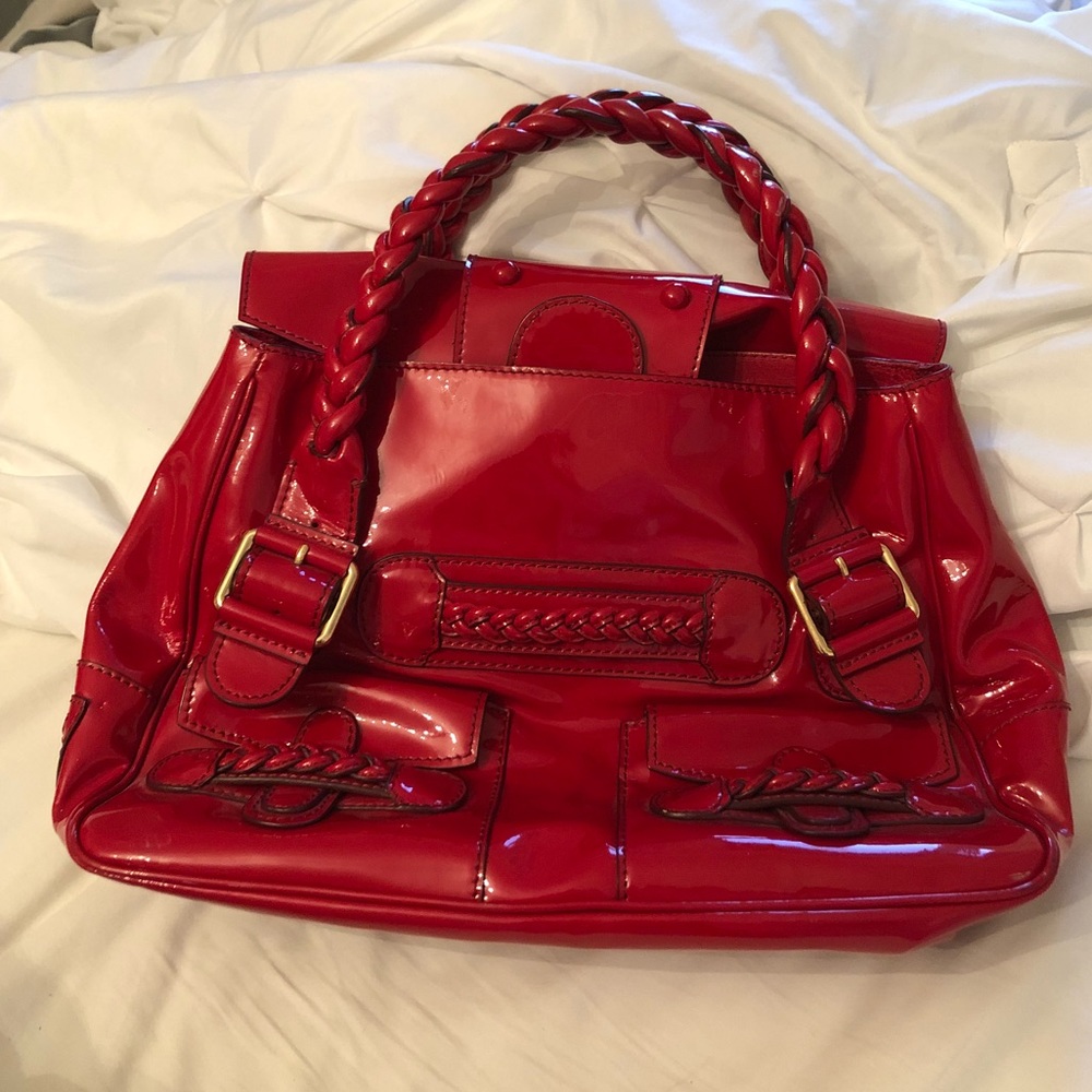 Valentino red leather handbag, gently used